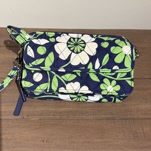 Vera Bradley Blue and Green Floral Clutch Wristlet